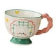 thumbnail image 5 of Taza de cerámica para taza de leche y café, taza artesanal pintada a mano, elegante taza de desayuno, taza de vientre grande para regalo de té, leche, Mango rosa, 5 of 8