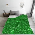 thumbnail image 5 of Honeii Green Glitter Print Fleece Blanket - Throw Blanket for Bed, Sofa, Couch, Camping, and Travel , Microplush Ultra Soft Warm Blanket-40"x30", 5 of 7