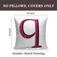 thumbnail image 2 of LALILO Throw Pillow Covers Pop Art Ink Grunge Vivid Pink Small Letter Cushion Cover 18" x 18", 2 Pack, 2 of 6