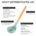 thumbnail image 3 of Kitchen Utensil Set Silicone Cooking Utensils, 2pcs Kitchen Utensils Set Tools WoodenSoup spoon + Migeng (lake green), 3 of 5