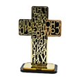 thumbnail image 3 of Escritura Cruz Cristo Artículos Oración Decoración Cristiana oro Gloria Crucifijo de pie, 3 of 9