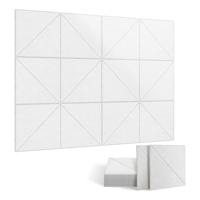Paquete de 12 Paneles AcúSticos, Paneles Decorativos de InsonorizacióN de 12 X 12 Pulgadas, Paneles AcúSticos de Pared y Techo Blancos