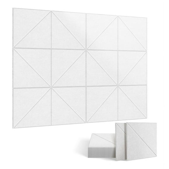 12 Pack Acoustic Panels, 12 X 12Inch Decorative Soundproofing Panels, Wall and Ceiling Acoustical Panels White