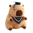 thumbnail image 3 of Rushawy Graduation Capybara Plush Toy with Bachelor Cap, Home Decoration, Capybara Plush 40cm blue collar, 3 of 9