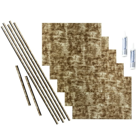 FASÄDE Ripple Decorative Vinyl Backsplash 15 sq ft Kit in Bermuda Bronze