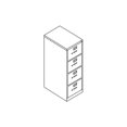 HON 310 Series 15" x 26.5" x 52" 4 x Drawers for File, Vertical