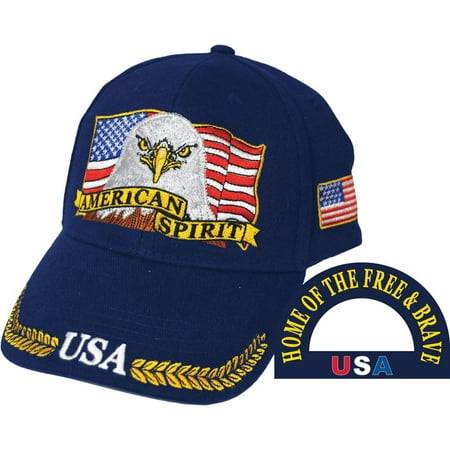 American Spirit Bald Eagle Hat Black
