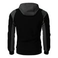 thumbnail image 3 of Aayomet Mens Zip Up Hoodie Hoodie Splicing Large Size Sweater Jacket (Black, S), 3 of 5