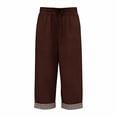 thumbnail image 3 of Lullu Girls High Rise Cropped Pants Casual Straight Leg Loose Comfort Pants, Sizes 5-14, 3 of 3