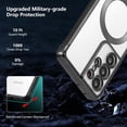 thumbnail image 4 of Magnetic Case for Samsung Galaxy S21 Ultra Clear Case Cover [Compatible with Magsafe & Military Grade Drop Protection] Transparent Shockproof Slim Plated Phone Case - Black, 4 of 10