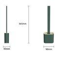 thumbnail image 2 of Toilet Brush Set Household Rubber Head Long Holder Silicone Flex Cleaning Brush with Base Bathroom Accessories, 2 of 9