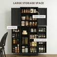 thumbnail image 4 of HOMCOM 64" Kitchen Pantry Storage Cabinet with Adjustable Shelves, Black, 4 of 10