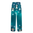 thumbnail image 4 of Fabrcox Man Pajama Pants Wide Leg Mens Christmas Pajama Pants Christmas Xmas Printed Soft and Comfortable Lounge Pants Cyan XL, 4 of 5