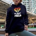 thumbnail image 2 of Retro My Heart Is on That Field, Baseball Coach or Player Quote, Navy Blue Hooded Sweatshirt or Hoodie, 3XL, 2 of 5