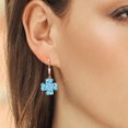 thumbnail image 3 of Gem Stone King 18K Rose Gold Plated Silver Swiss Blue Topaz Dangle Earrings for Women (7.62 Cttw, Gemstone November Birthstone, Heart Shape 6MM), 3 of 3