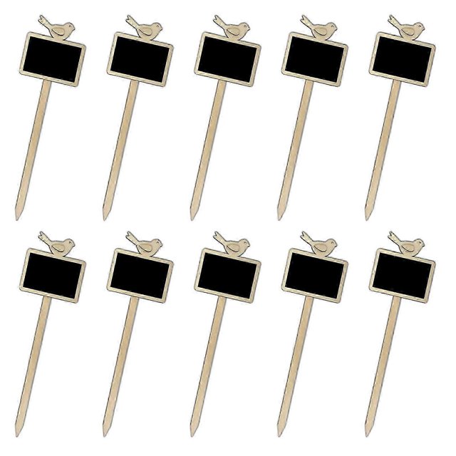 10Pcs Plant Signs Small Blackboard Sign Wood Plant Stakes Message Board Sign Blackboard Labels for Garden Decorations