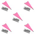 thumbnail image 1 of Decodeary 14 PCS/Set Silicone Pastry Bag Tips Kitchen DIY Icing Piping Cream Reusable 1 Pastry Bags +24 Nozzle Set Cake Decorating Tools pink 5Set, 1 of 6