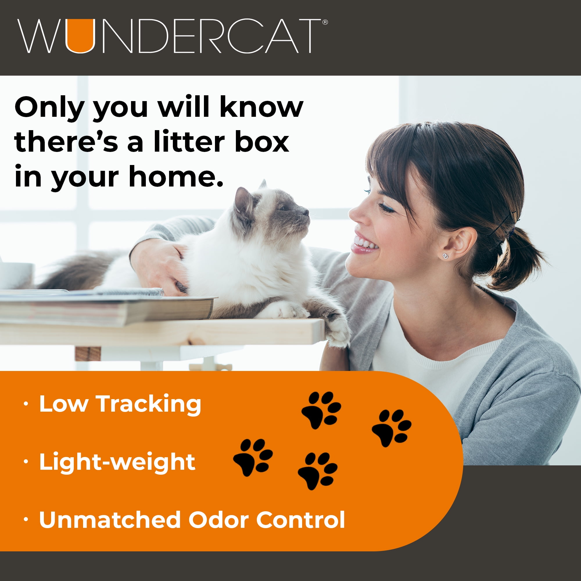 Progressive Planet Wundercat Non-Clumping Cat Litter, 22lbs - Lightweight & Food-Grade Diatomaceous Earth Litter - Superior Moisture & Odor Absorption - Low-Tracking