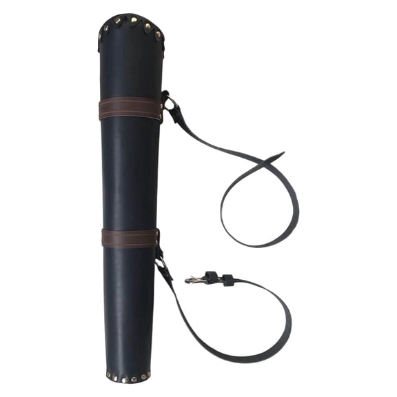 Black Portable Archery Arrow Back Quiver, Lightweight Hook Mount Holder for Outdoor Camping Hunting Practice, 52cm
