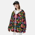 thumbnail image 5 of Goofa Colorful Floral Embroidery Mexican Printed Women's UPF 50+ Sun Protection Hoodie Jacket Lightweight Long Sleeve Sun Shirt for Women with Pocket Hiking Outdoor-X-Large, 5 of 9