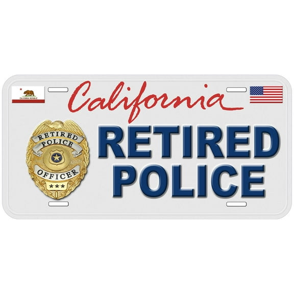 California Retired Police Novelty Car Auto License Plate