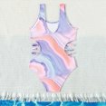 thumbnail image 5 of Gubotare Tween Swimsuits Girl's One Piece Swimsuit Cute Tie Dye Criss Cross Bathing Suit Swimwear Size 13-14 (Purple,13-14 Years), 5 of 8