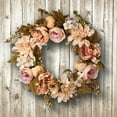 thumbnail image 3 of National Tree Company Artificial Autumn Wreath, Decorated with Dahlias, Peonies, Roses, Pumpkins, Berry Clusters, Autumn Collection, 24 in, 3 of 3