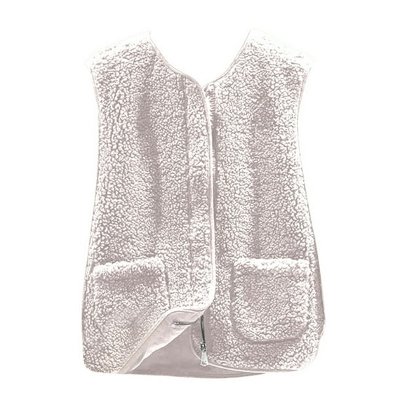 Wyzesi Winter Jacket Womens Medium Sure!Women's Fashionable Shearling Vest Cozy Oversized Sleeveless Jacket For Casual Wear Wool Coat Womens Long Denim Jackets For Women