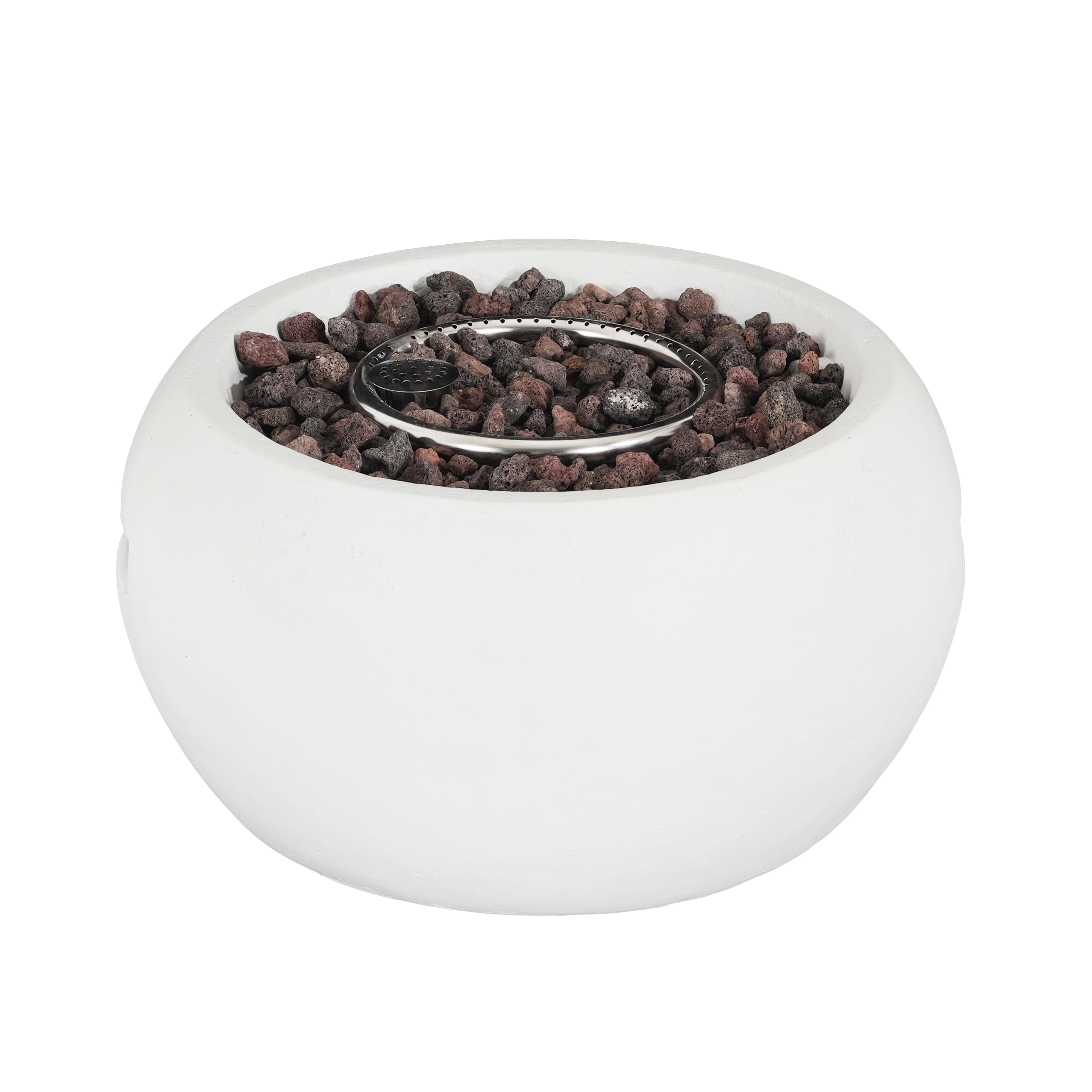 YIYADO Outdoor Propane Fire Pit, 22-Inch Round Propane Fire Pit, 40000BTU, White