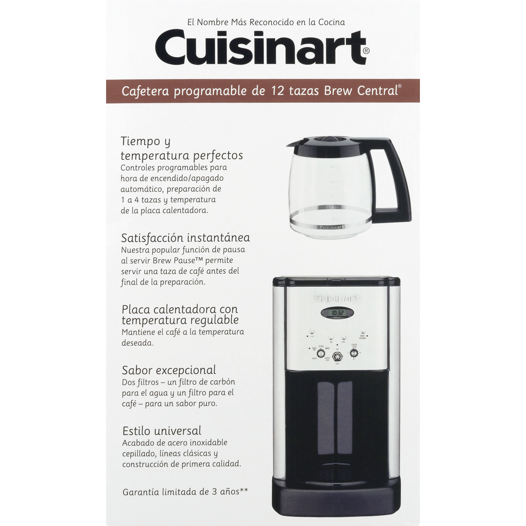 Cuisinart Brew Central™ 12 Cup Programmable Coffeemaker, DCC-1200WM1 - image 4 of 7