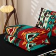 thumbnail image 5 of jejeloiu Bold Tribal Zipper Twin Comforter Sets with Fitted Sheet and 2 Pillowcases For Men Women,Geometric Print Zipper Bedding Set,Multi Color,Black Reversible,4-Piece, 5 of 7
