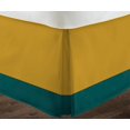 thumbnail image 3 of D.N.G. BEDDINGS 1 Piece Split Corner Two Tone Tailored Bed Skirt, Full Size 6 Inch Deep Pocket, 800 Thread Count, 100% Egyptian Cotton, Solid Gold/Teal Color., 3 of 3