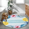 thumbnail image 4 of Rectangle Rug 3ft Area Rug, Ocean Life Starfish Shell Flower Lemon Area Rugs for Living Room Bedroom, Watercolor Marine Conch Floor Mat Non-Slip Non-Shedding Carpet Indoor Accent Rugs, 4 of 9