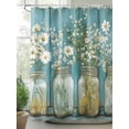 thumbnail image 2 of Fsddascl Daisy Flower Shower Curtain Set - 72" x 78" Washable Bathtub Curtain with 12 Hooks, Vintage Floral Oil Painting Modern Wood Waterproof Fabric Stall Shower Curtains for Bathroom/Bathtub, 2 of 6