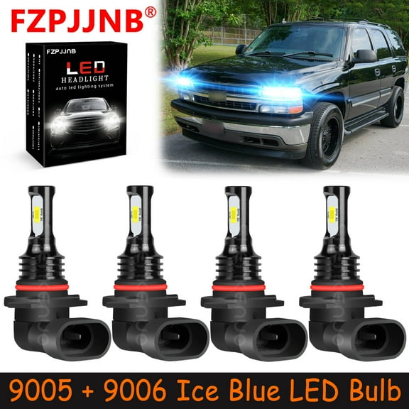 FZPJJNB 9005 9006 for Chevy Tahoe 2000-2006 Ice Blue Led Headlights Bulb High Low Beam,HKL,C17