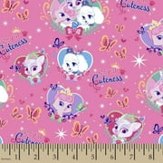 Disney Palace Pets Royal Cuteness, Pink, 43/44" Width, Fabric by the Yard