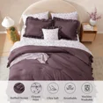 thumbnail image 2 of Amberspace Ruffle Design 7-piece Bed in a Bag Comforter Set with Sheets,Deep Purple,King, 2 of 8