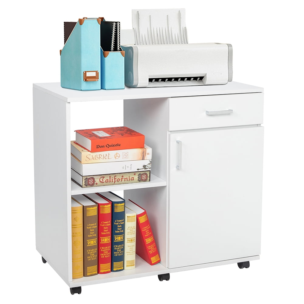 Private Jungle Three Layers Left Frame Right Cabinet MDF And PVC Wooden Filing Cabinet White