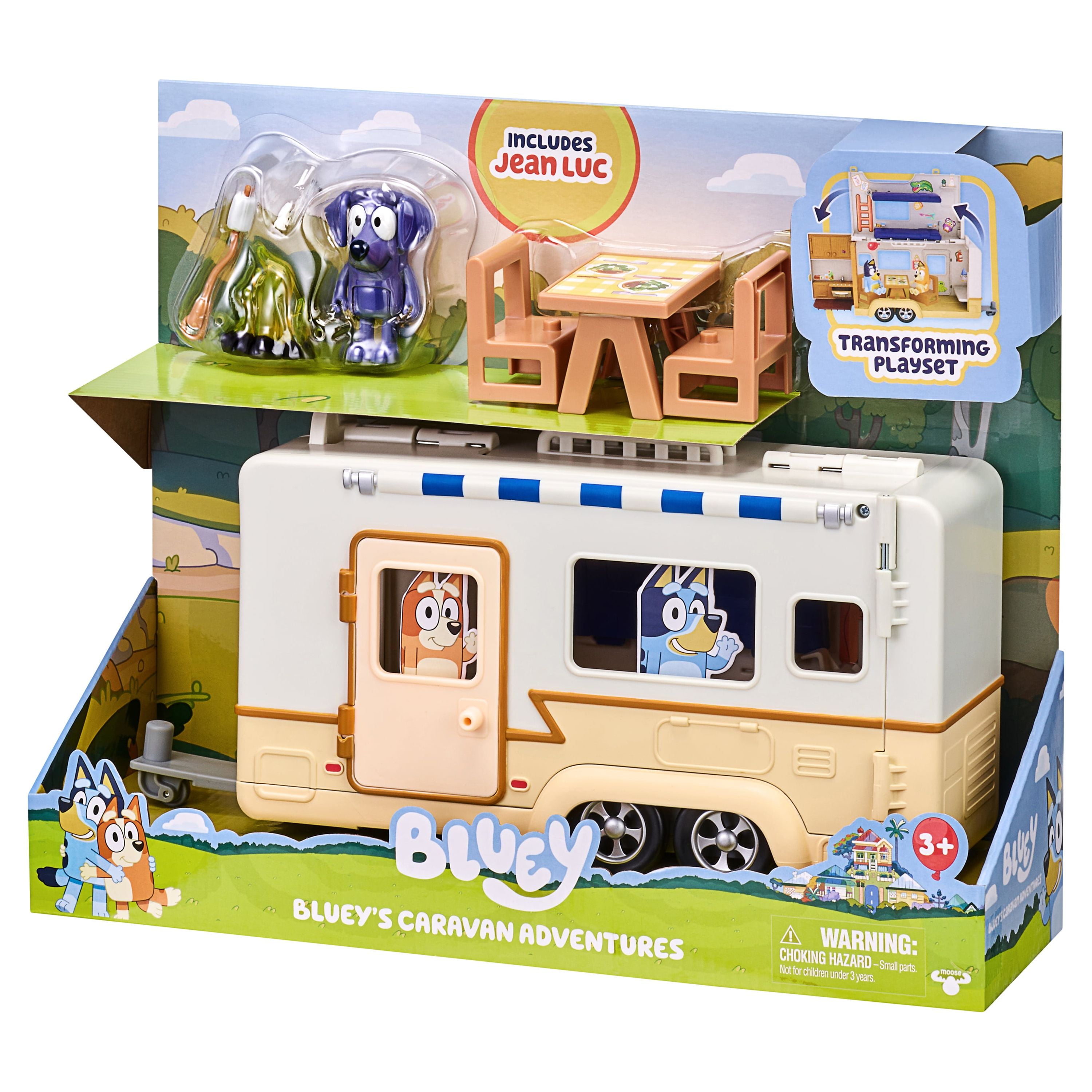 Bluey Campervan Playset with Jean Luc, 8 pc, Preschool, 3+