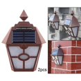 thumbnail image 1 of Paquete de 2 luces de seguridad al aire libre de la lámpara de impermeable del jardín de la luz solar de la pared del LED Macarena Lámparas de pared alimentadas por Solars, 1 of 6