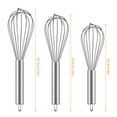 thumbnail image 2 of ZOUYUE 3PCS Whisks Set Stainless Steel 6 Wire Whisks 8 10 12- Sturdy For Cooking & Baking - Kitchen Utensil Wisk For Blending, Stirring, Whisking, and Beating Eggs, Batter, Sauces & More, 2 of 9
