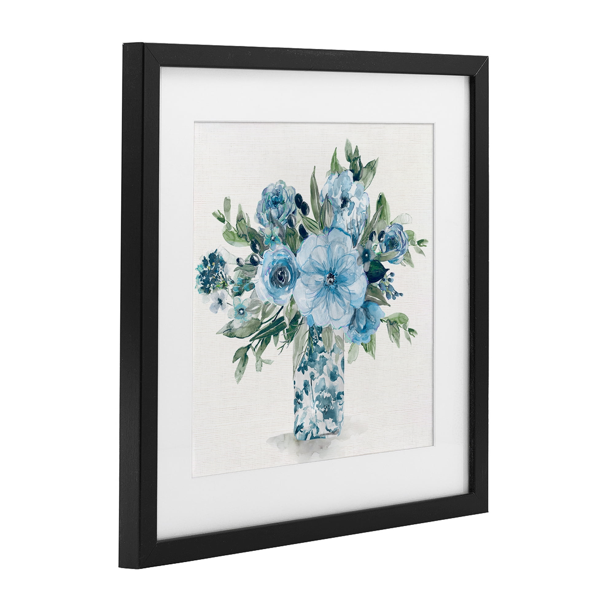Stupell Industries Pastel Blue Bouquet Foliage Black Framed Print Under Glass, design by Carol Robinson