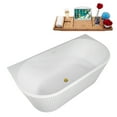 thumbnail image 4 of 58.5" Streamline B-400-153-GLD Soaking Freestanding Tub and Tray With Internal Drain in Polished Gold, 4 of 9