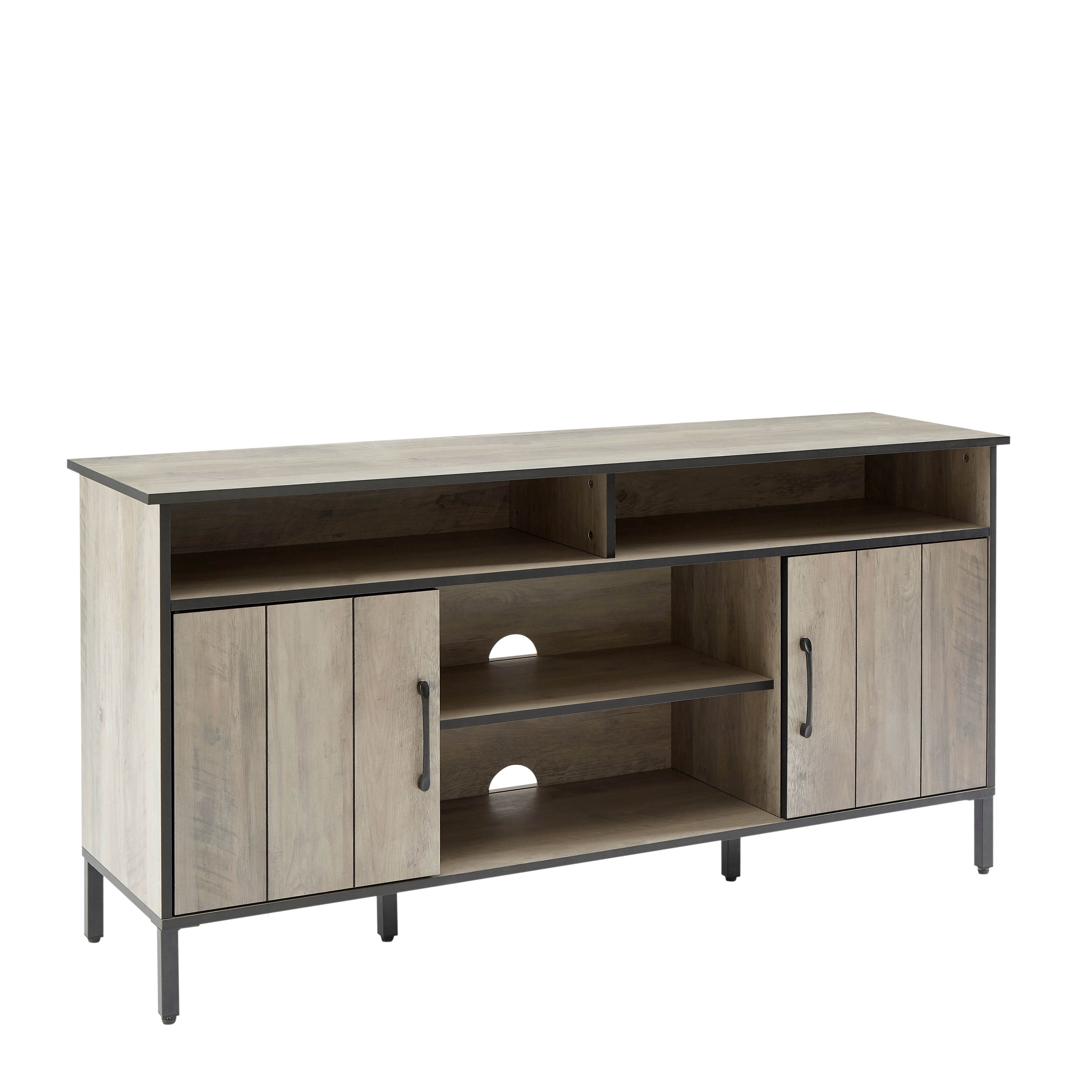 Aukfa 60 inch TV Stand for up to 65-inch with Adjustable feet,Rustic Gray