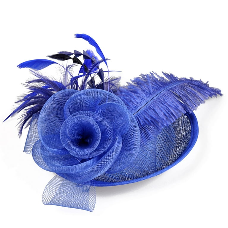 Royal Blue Fascinator store Straw Ribbon Loops Headband Race Carnival Cocktail Party Wedding Guest Bridal Millinery Melbourne Cup Kentucky Derby