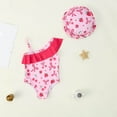thumbnail image 2 of mgoYE Toddler Girl Swimsuit 3t 2 Piece Baby Swimsuit Toddler Girl Bathing Suit Summer Solid Color Bikini Set Beach Two Piece Swim Wear(Hot Pink,2-3 Years), 2 of 4