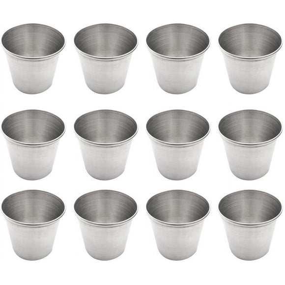 12 Pcs Stainless Steel Shot Mugs Drinking Portable Stainless Steel Shot Glasses Wine Mugs Drinking Cups For Whiskey Tequila Liquor (45ml)
