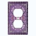 thumbnail image 2 of Metal Light Switch Plate Cover Elegant Purple Mandala Flower Tile Pattern TIL065, 2 of 13