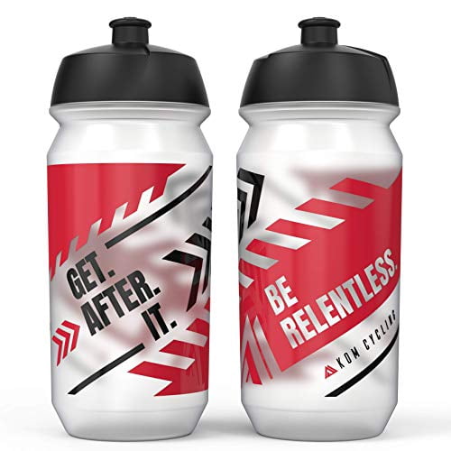 KOM Cycling Collection de Bouteilles d'Eau 500 ml (16,9 Oz) Bouteille d'Eau de Cyclisme Inspiration (2 Bouteilles, Balade. Plus.)