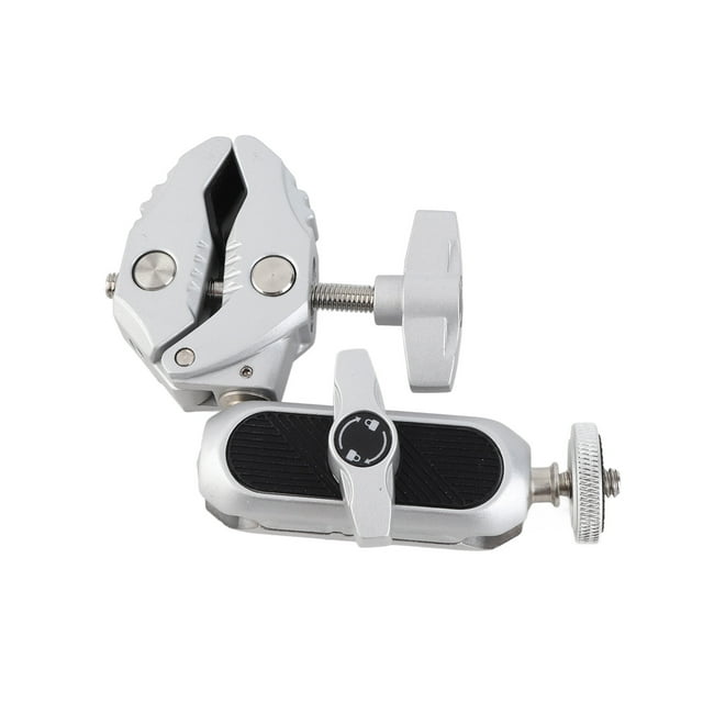 Camera Mount Clamp, Aluminum Alloy 1.5kg Load Capacity with Dual 360Rotatable Ball Head Handlebar Adapter Mount with Adapter for Camera,